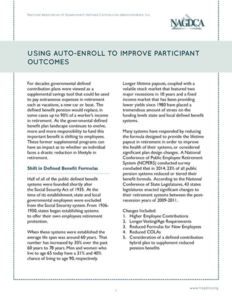 NAGDCA Auto-Enroll-June-2016 FINAL_Page_01-smaller Using Auto-Enroll to Improve Participant Outcomes