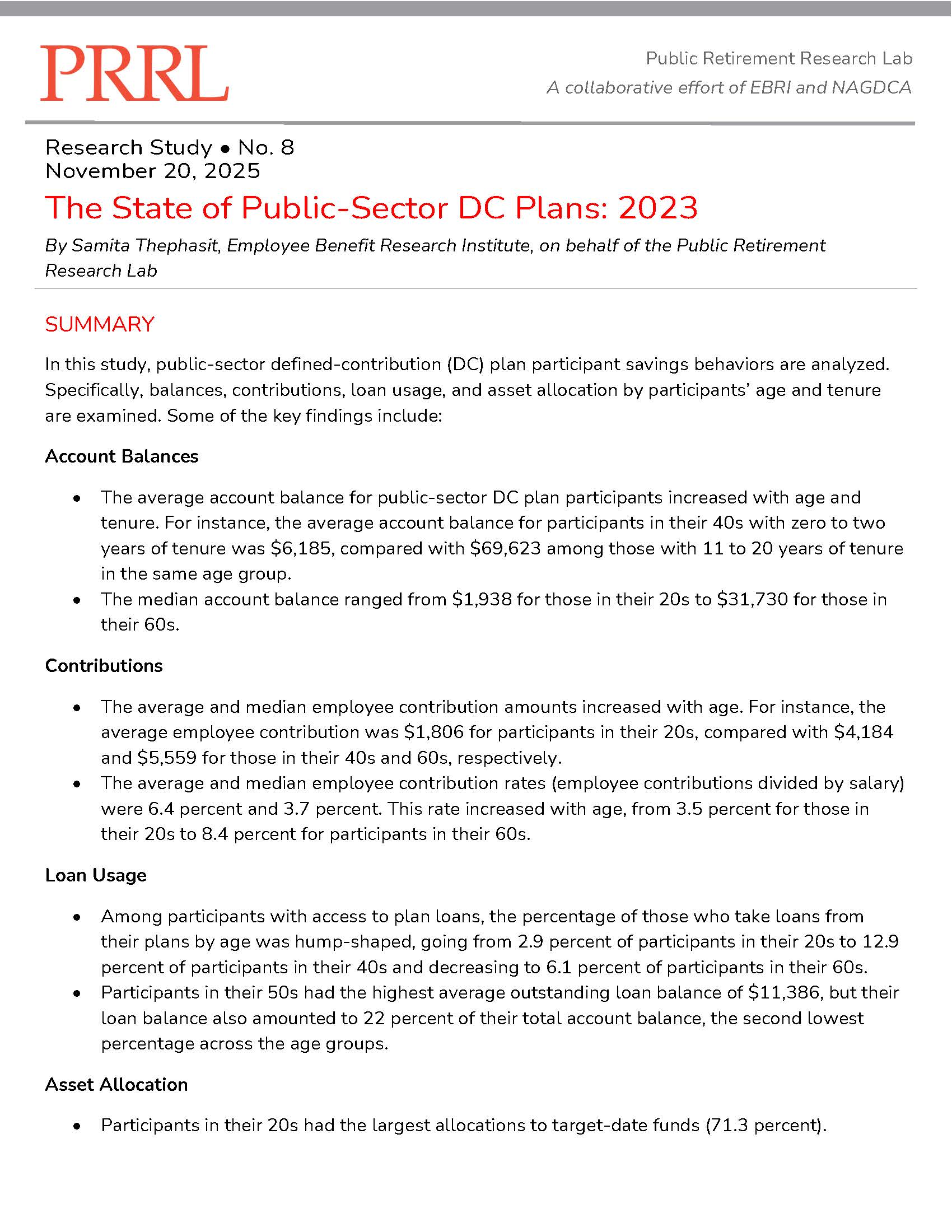 The State of Public-Sector DC Plans: 2023