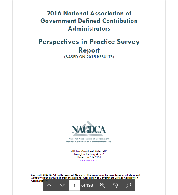 NAGDCA 2016 Perspectives In Practice Detailed Report