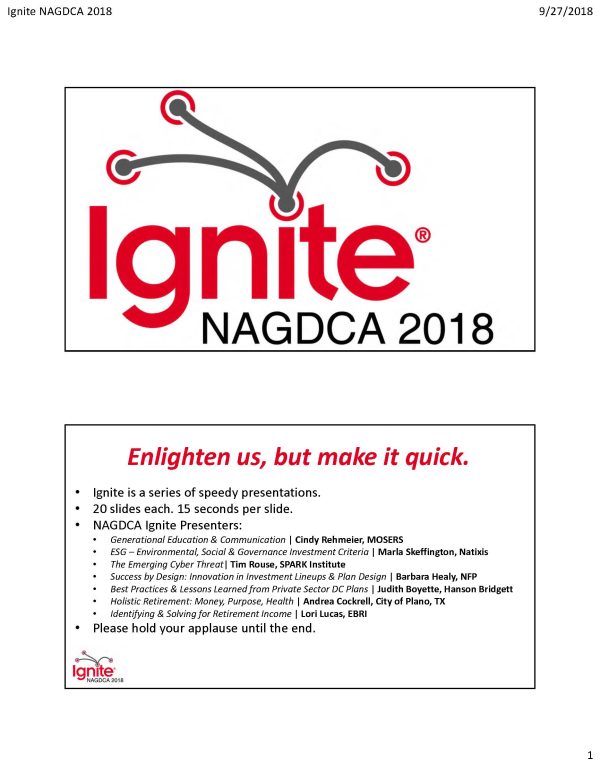 Ignite NAGDCA 2018