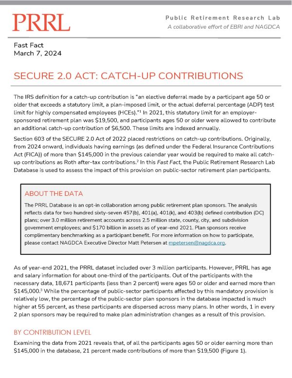 Fast Fact | SECURE 2.0 Act: Catch-up Contributions