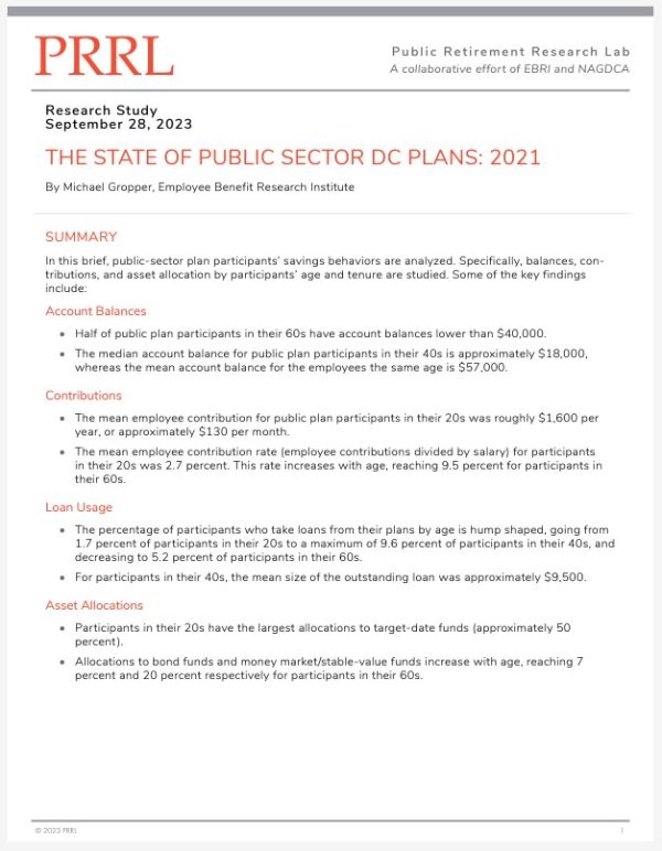 The State of Public Sector DC Plans: 2021