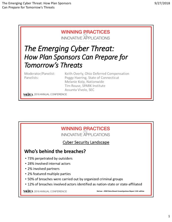 The Emerging Cyber Threat: How Plan Sponsors Can Prepare for Tomorrow’s Threats