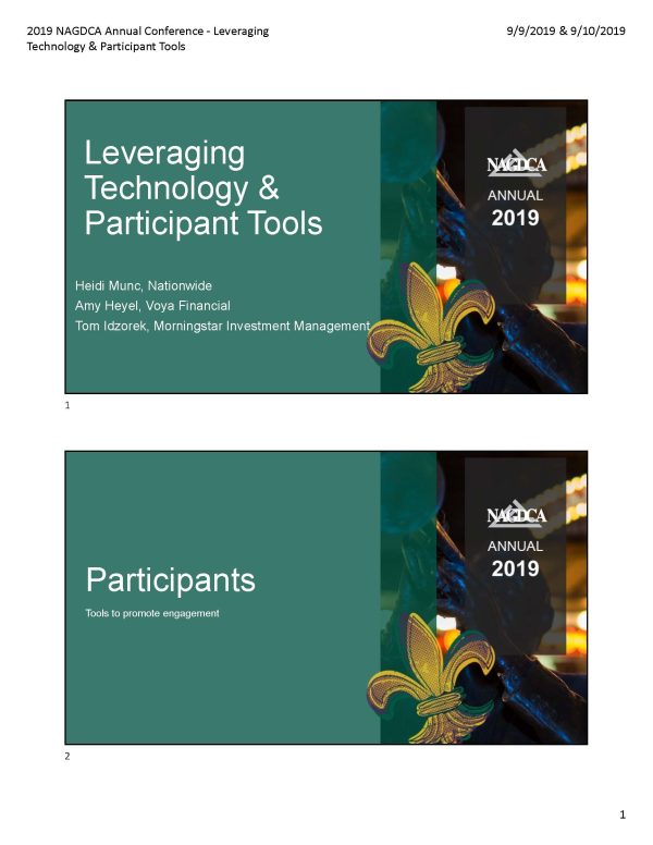 Leveraging Technology and Participant Tools
