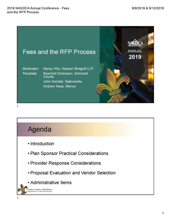 Fees and the RFP Process