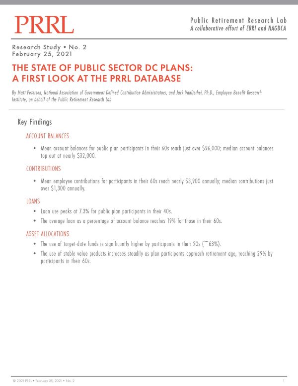 The State of Public Sector DC Plans: A First Look at the PRRL Database