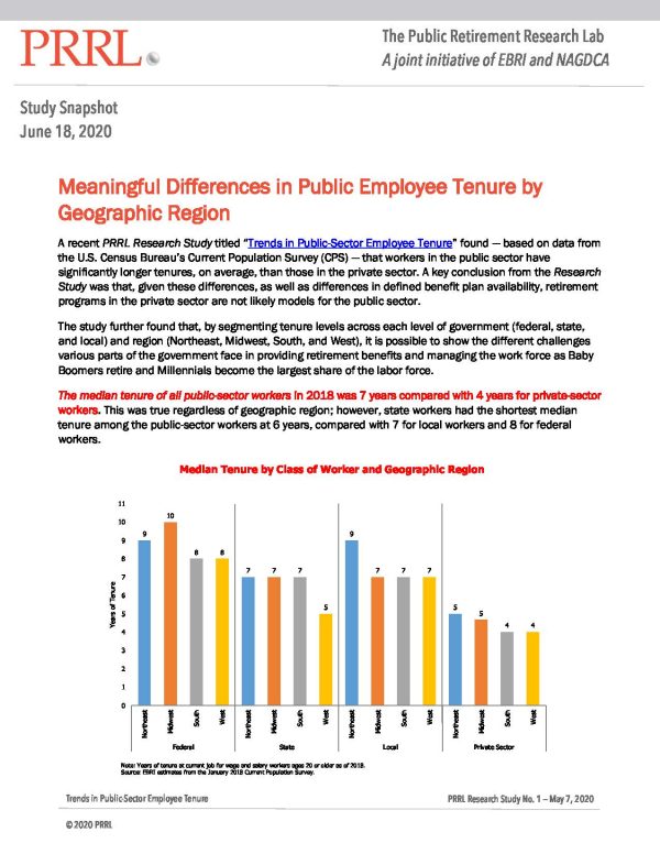 PRRL - Meaningful Differences in Public Employee Tenure by Geographic Region