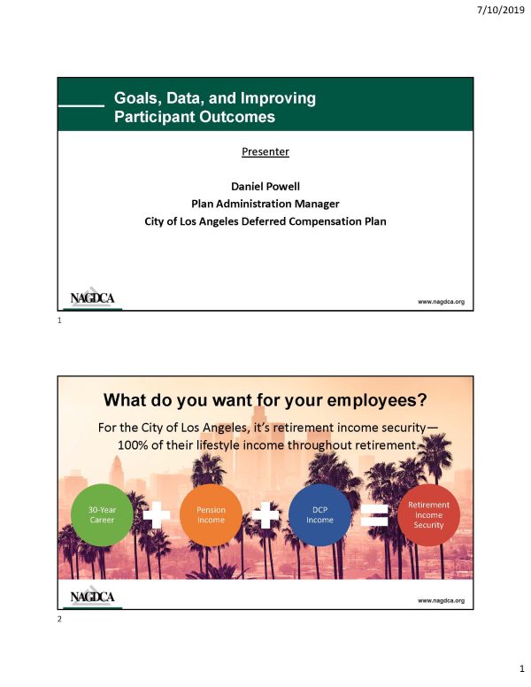 Goals, Data, and Improving Participant Outcomes